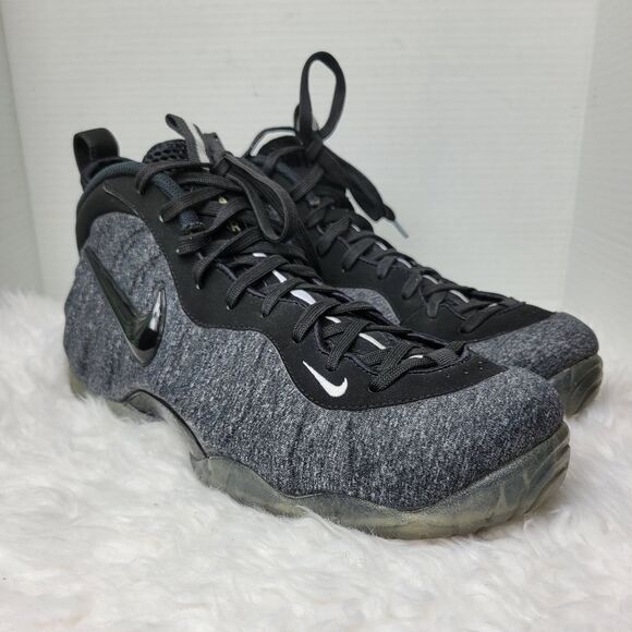 Nike Air Foamposite Pro Fleece Wool-Dark Men's Sneakee Size 11.5 Gray-Black - Picture 1 of 11